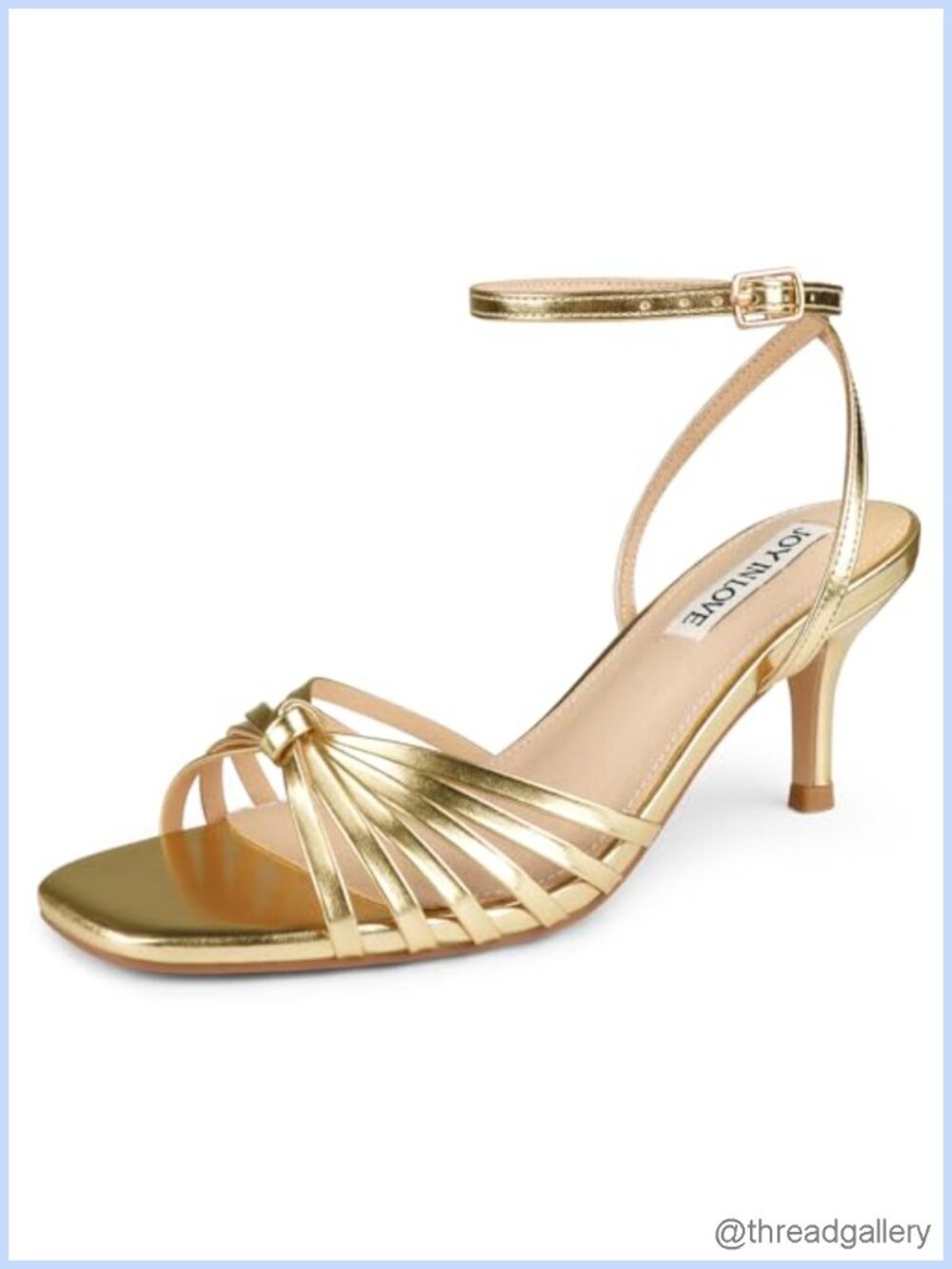 Women's Low Kitten Heel Strappy Sandals Square Open Toe Adjustable Ankle Strap